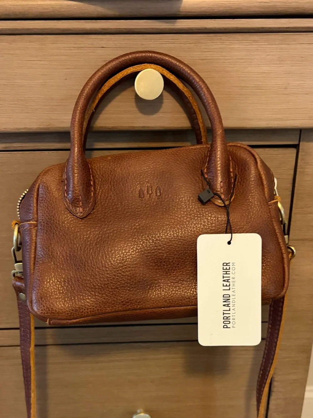 NWT Portland Leather Grace Small Doctor Bag Asheville Pebbled Leather Top Handle